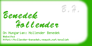 benedek hollender business card